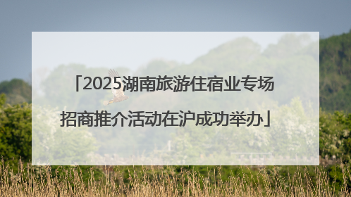 2025湖南旅游住宿业专场招商推介活动在沪成功举办