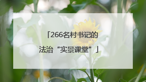 266名村书记的法治“实景课堂”