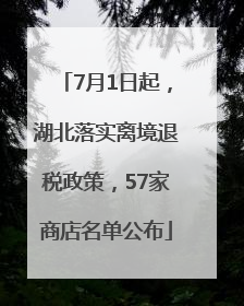 7月1日起，湖北落实离境退税政策，57家商店名单公布