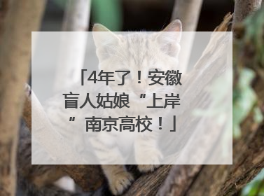 4年了！安徽盲人姑娘“上岸”南京高校！