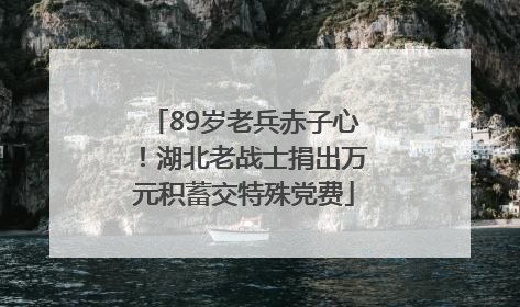89岁老兵赤子心！湖北老战士捐出万元积蓄交特殊党费